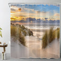 LB Tropical Sunset Beach Shower Curtain – Waterproof Polyester Bathroom Decor