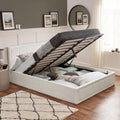 Jolof Store King Size Ottoman Storage Bed – White Bouclé Upholstered
