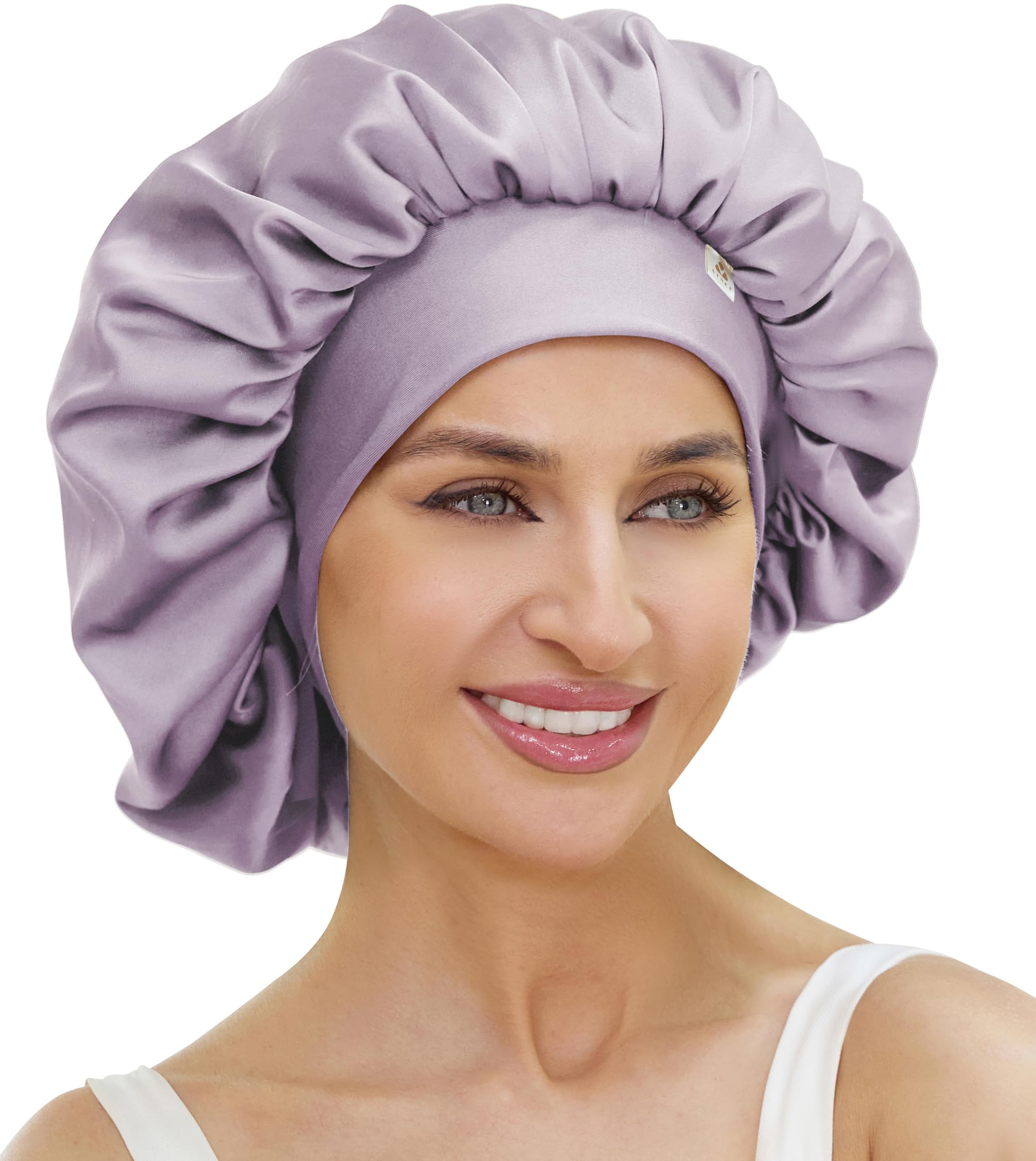 ATNKE Silk Bonnet – Double Layer Satin Sleep Cap for Curly Hair & Braids