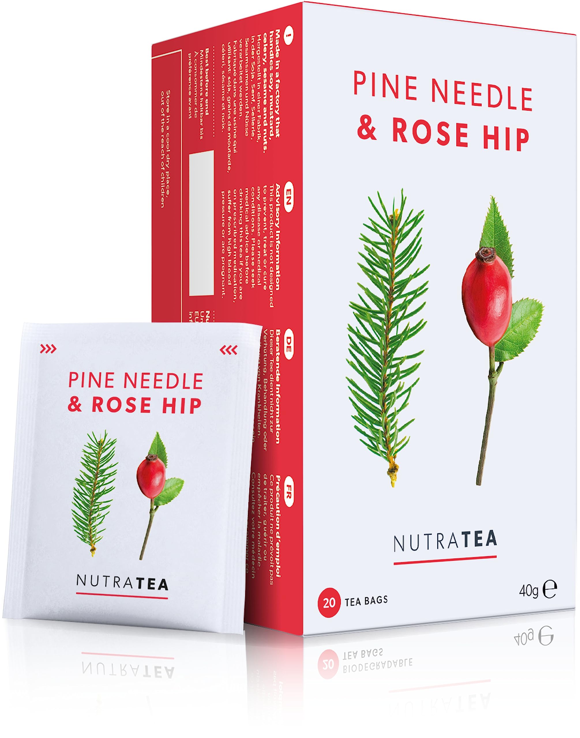 Nutra Tea Pine Needle & Rosehip Herbal Tea - 180 Bags (3 Pack)
