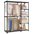 SONGMICS Freestanding Wardrobe – Portable Closet with Clothes Rails, Black
