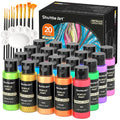Shuttle Art Metallic Acrylic Paint Set - 20 Colors with Brushes & Palette