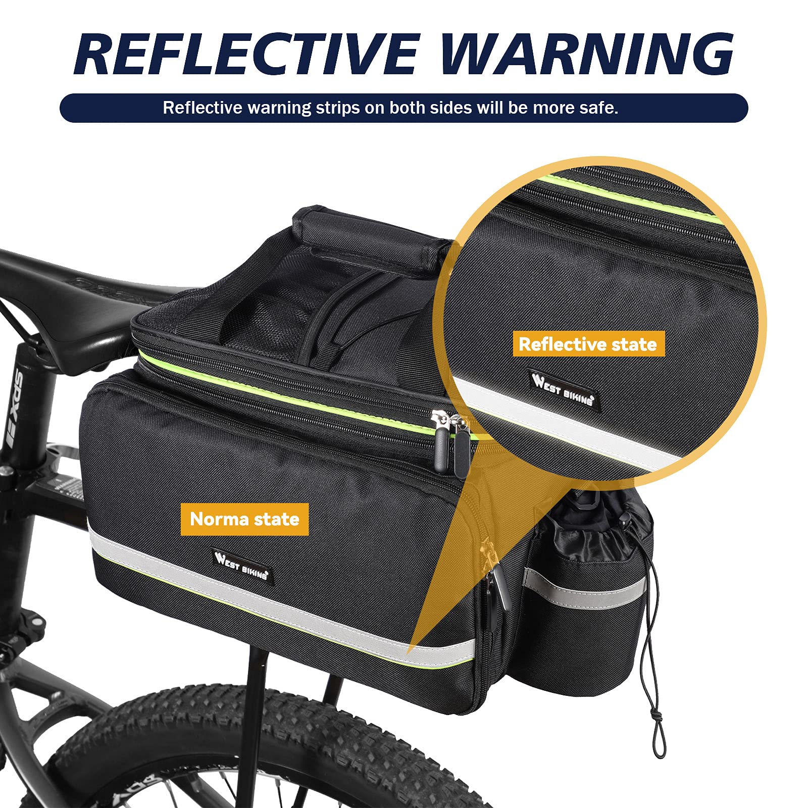 UBORSE 35L Bike Pannier Bag | Waterproof Rear Trunk Storage for MTB