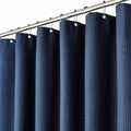 BTTN Waffle Shower Curtain – Extra Long Weighted Waterproof Fabric, Navy