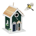 Relaxdays Wooden Bird House – Colorful Wild Bird Feeding Station