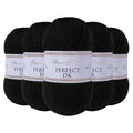 Utopia Crafts DK Double Knitting Yarn | 100% Acrylic 5x100g Pack - Black