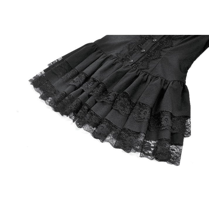 Dark in Love Desdemona Victorian Mini Dress – Black Lace Gothic Style