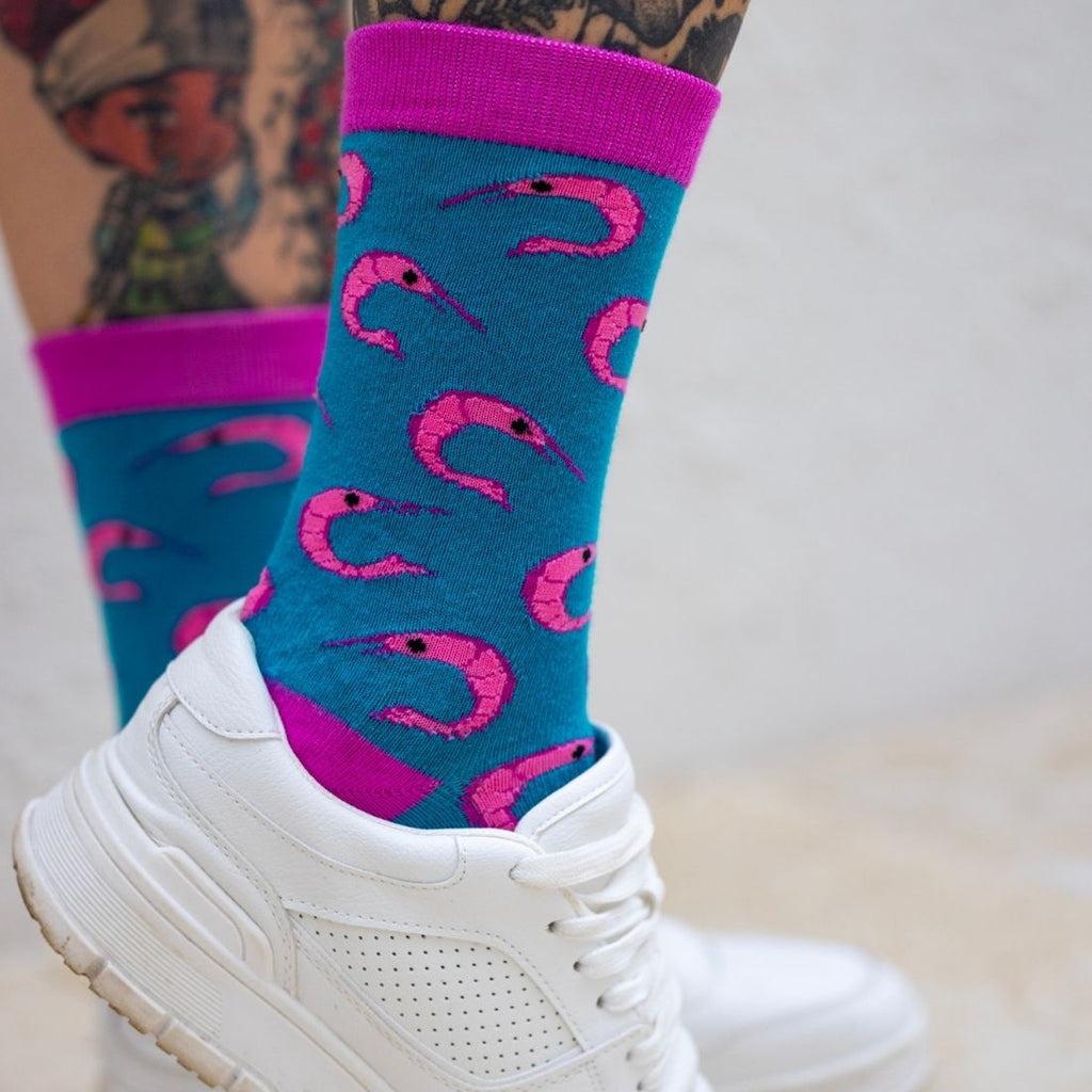 Swole Panda Shrimp Bamboo Socks – Sustainable Novelty Print Footwear