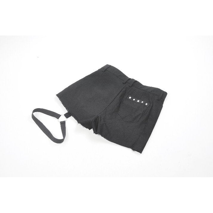 Dark in Love Gwen Black Pleated Garter Shorts – High-Waisted Goth