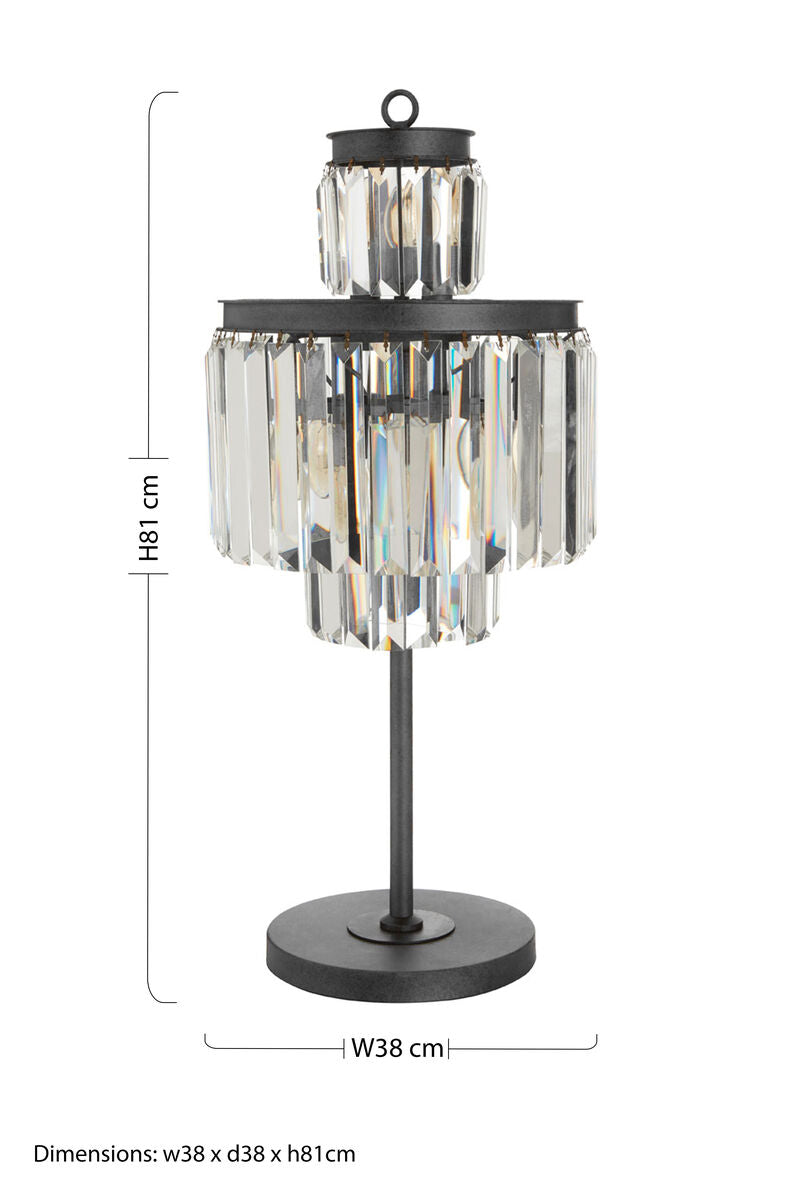 Orsina Art Deco Table Lamp – Clear Glass Modern Bedside Lighting