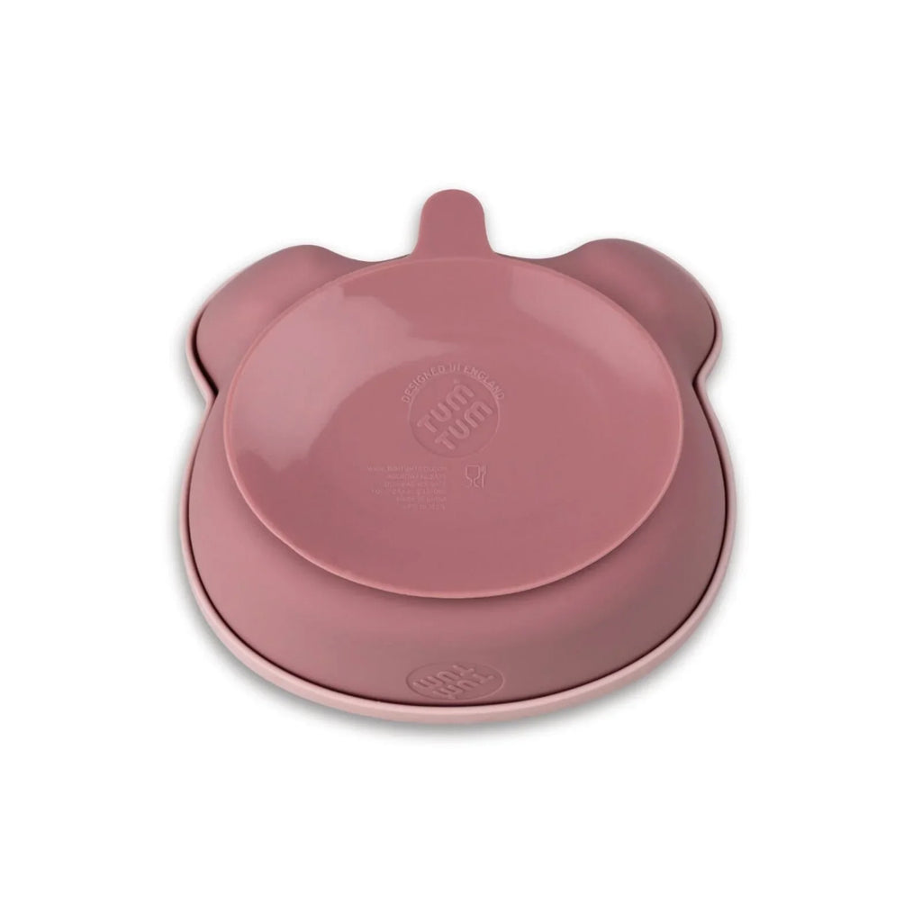 TUM TUM Silicone Weaning Bowl & Spoon Set Betsy Bear - Pink