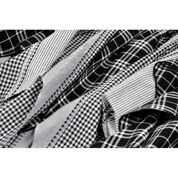 Dark in Love Morrigan Punk Skirt – Black and Grey Tartan Patchwork
