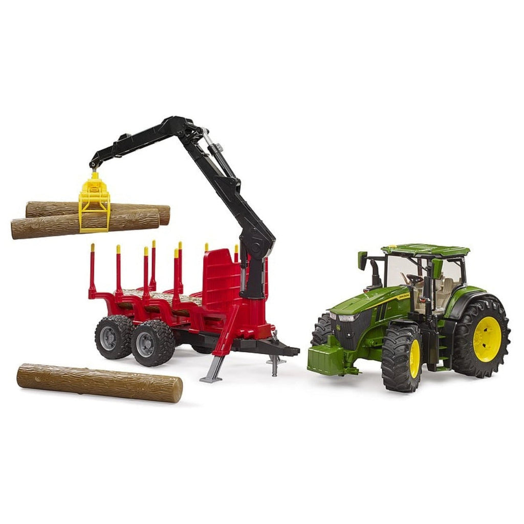 Bruder John Deere 7R 350 with Forestry Trailer, Scale 1:16