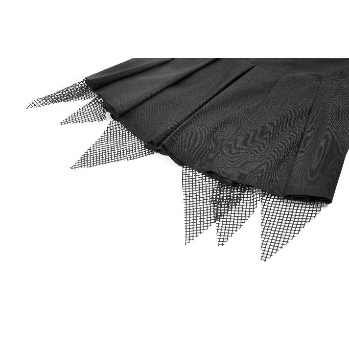 Dark in Love Punk Mesh Layered Skort Shorts with Harness Straps