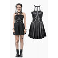 Dark in Love Valentina Red Velvet Mesh Goth Dress | Embroidered Gown