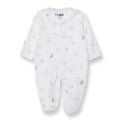 HelloBaby Boys Footed Romper Animal with Poppers Crew Neck Long Leg Long Sleeve - White Printed