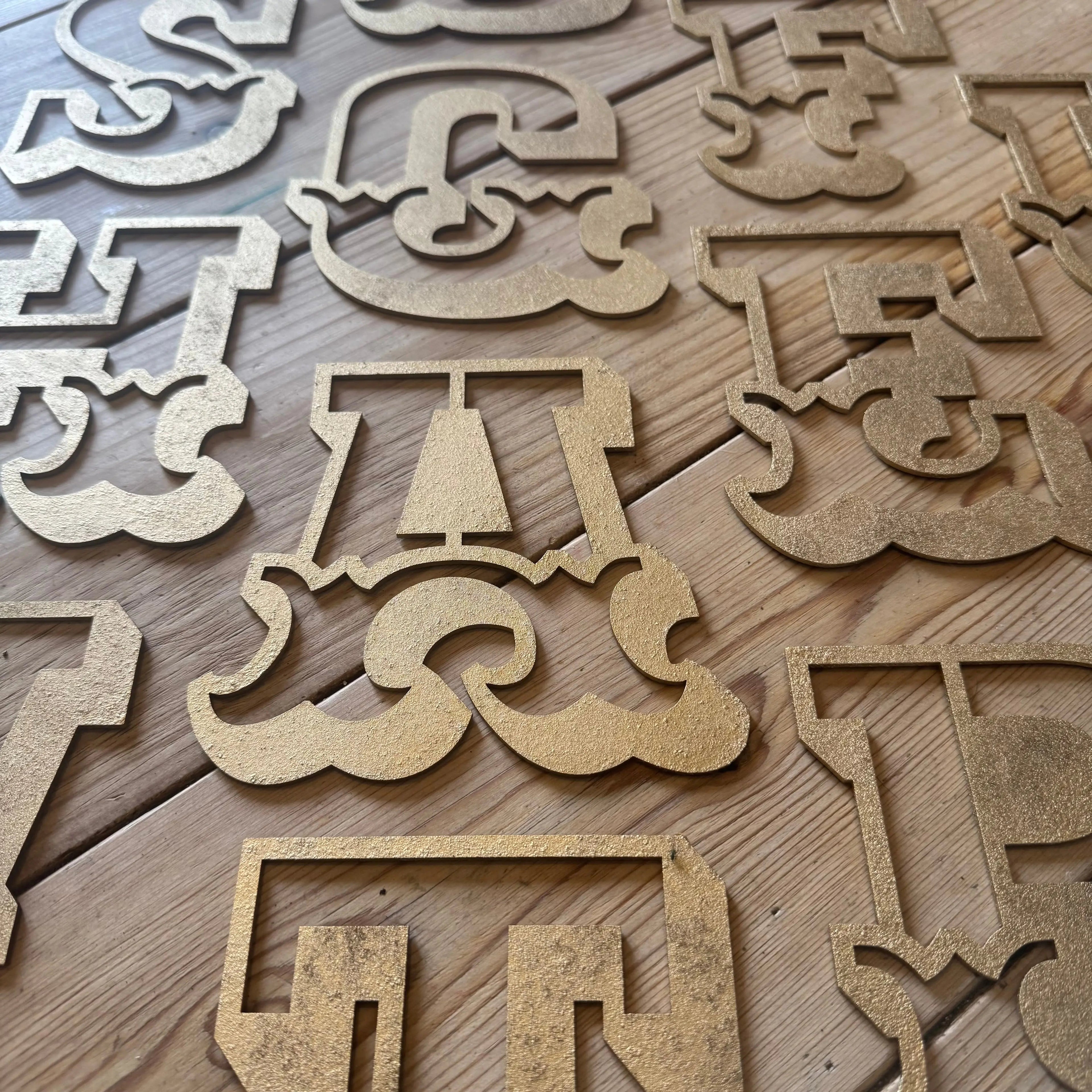 Rustic Gold Metal Carnival Letters | Distressed Steel Signage by Norfolk