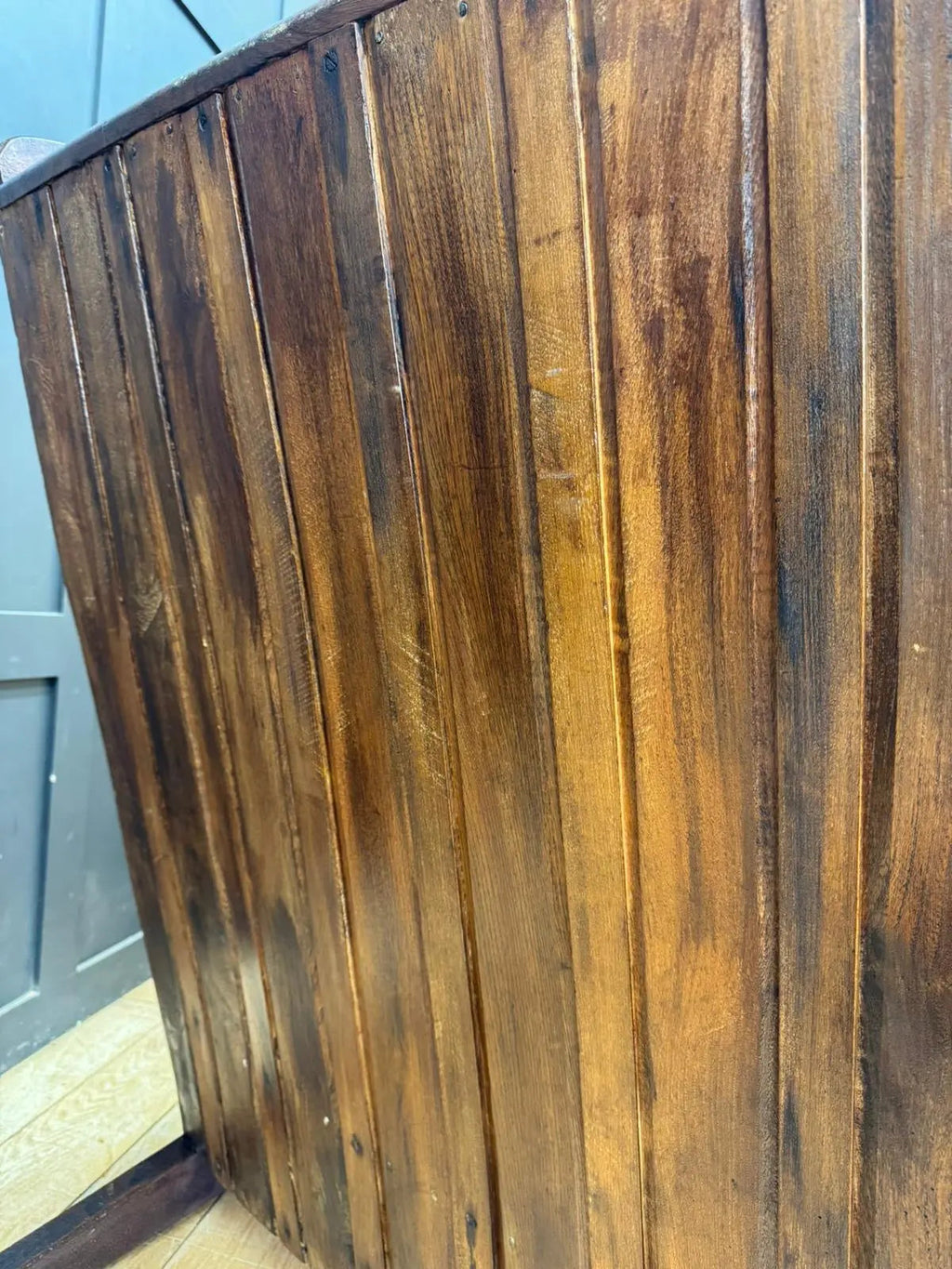 Arts & Crafts Elm Settle Bench Hall Seat Pew Antique Furniture 144cm