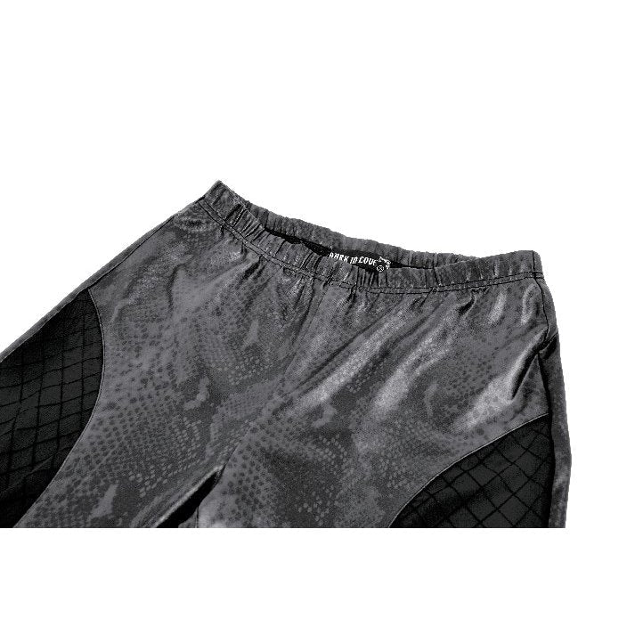 Dark in Love Serpentine Mesh Panel Leggings – Black Faux Leather
