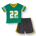 HelloBaby Boys T-shirt-Short Numbers - Dark Green