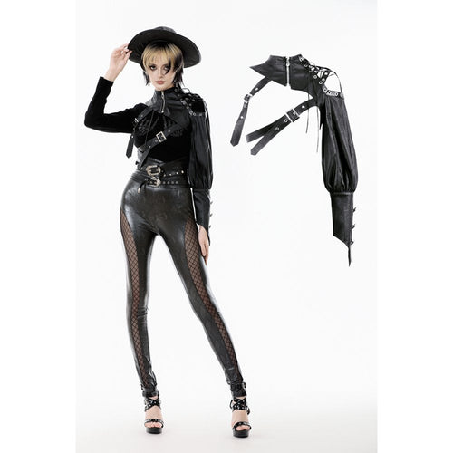 Dark in Love Zora Single Sleeve Harness Shrug | Faux Leather Alt Top