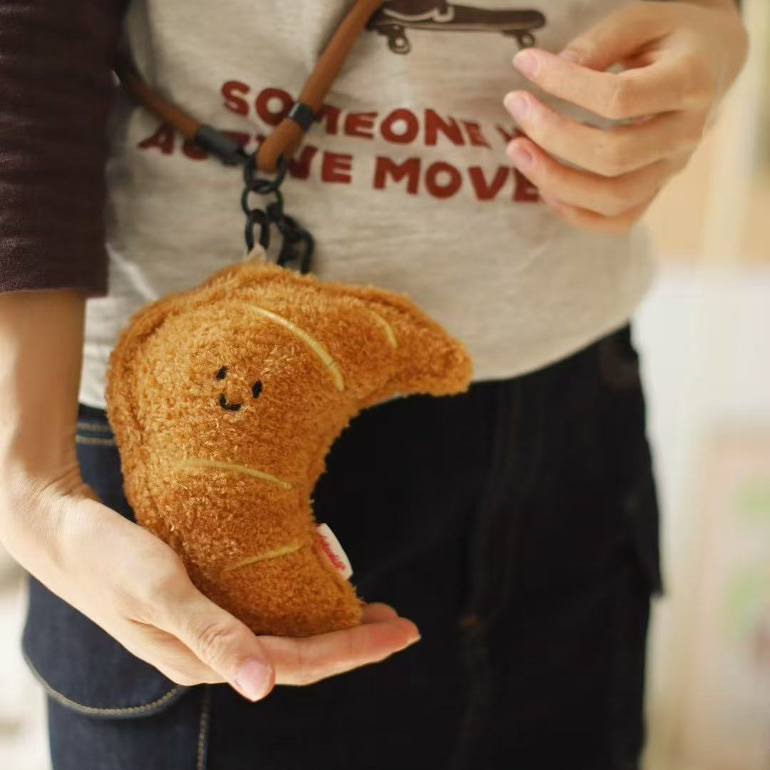 LuLuFun Studio Plush Croissant Mini Bag – Cute Kawaii Novelty Purse