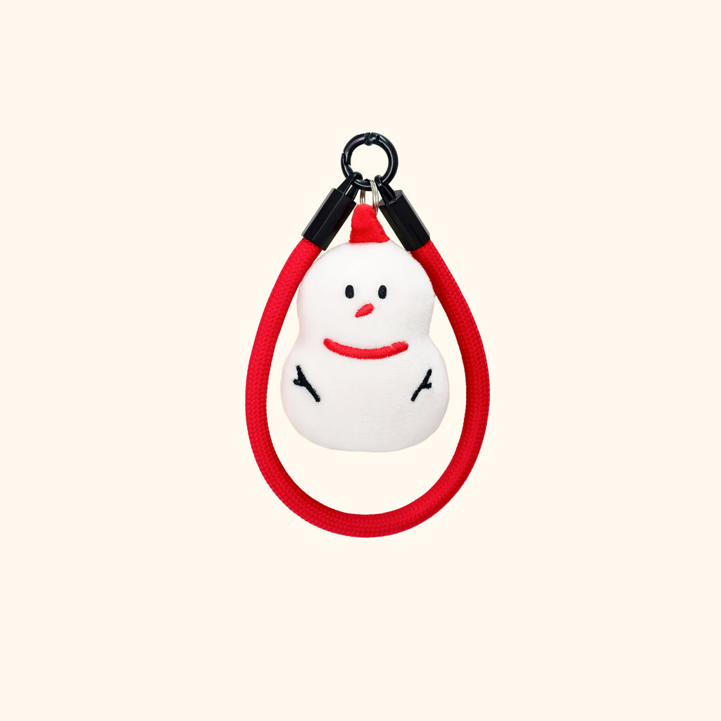 LuLuFun Studio Mini Snowman Plush Charm – Soft White Bag Keychain