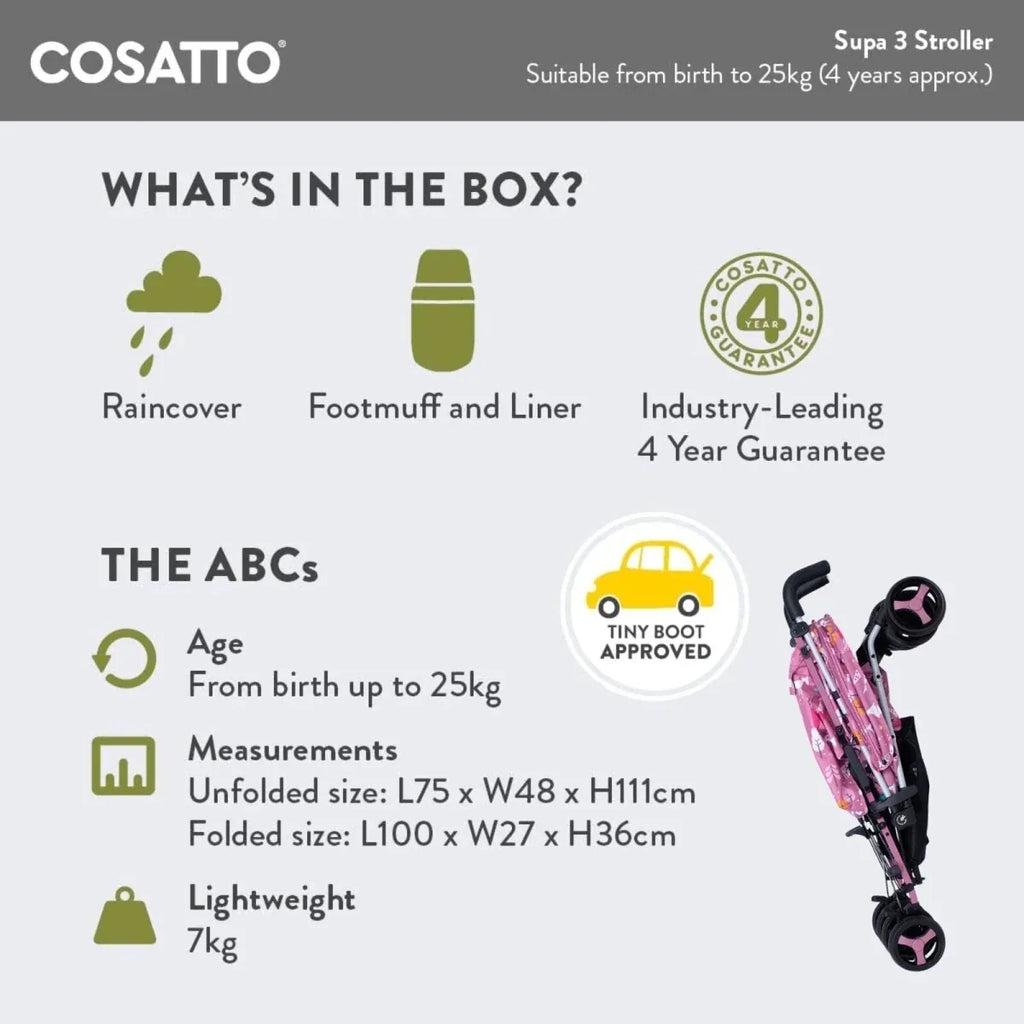 Cosatto Supa 3 Stroller - Dusky Unicorn Land