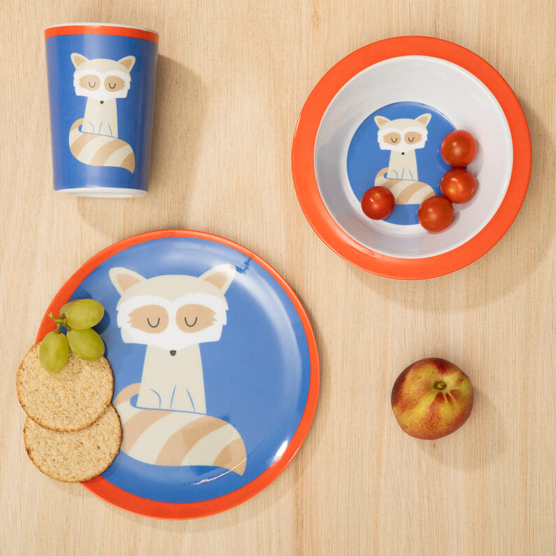 Orsina Mimo Kids Ralph Raccoon Dinner Set | 3-Piece Toddler Tableware