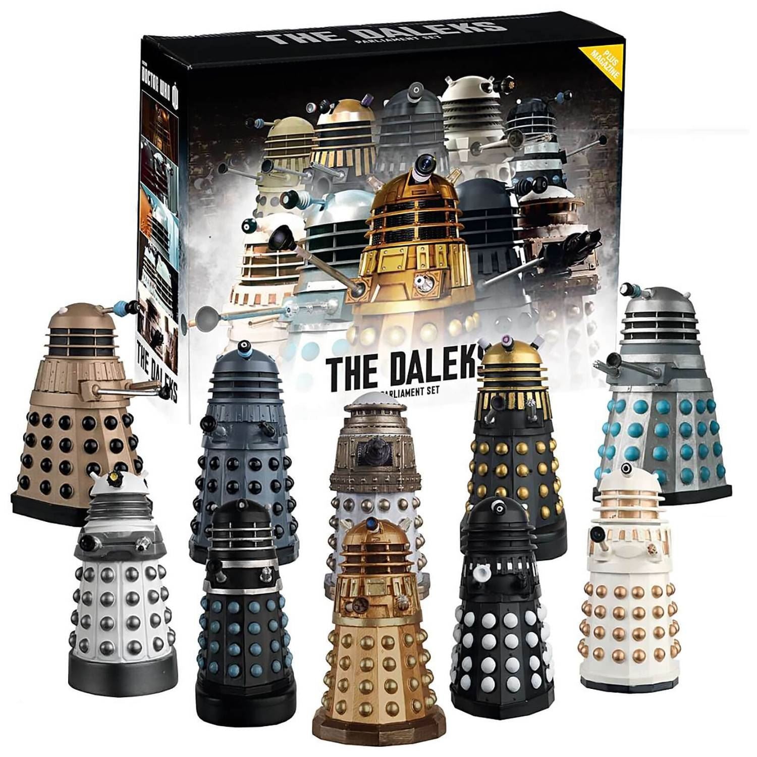 Doctor Who THE DALEKS PARLIAMENT SET - 10 Classic Dalek Figures Box Set + Magazine DWSUK002