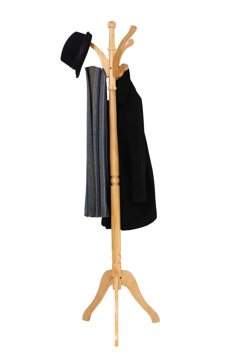 Orsina Kennedy Wooden Coat Stand – Natural Finish Scandi Hallway Rack