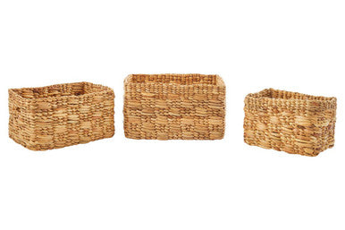 Orsina Lidi Set of 3 Natural Water Hyacinth Woven Storage Baskets