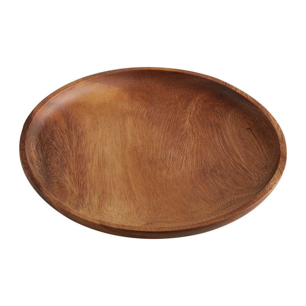 Orsina Kora Round Acacia Wood Plate – Modern Minimalist Serving Platter