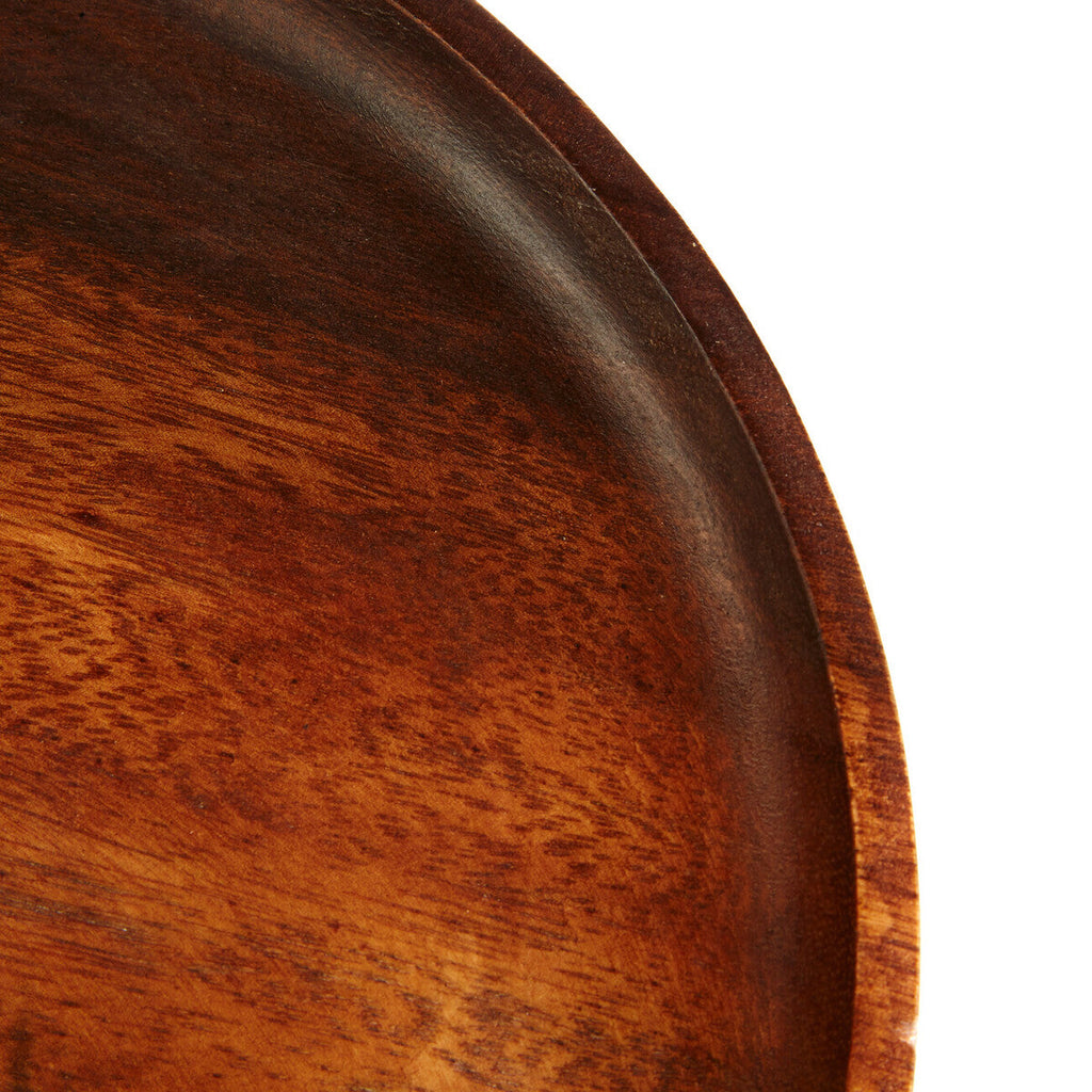 Orsina Kora Round Acacia Wood Plate – Modern Minimalist Serving Platter