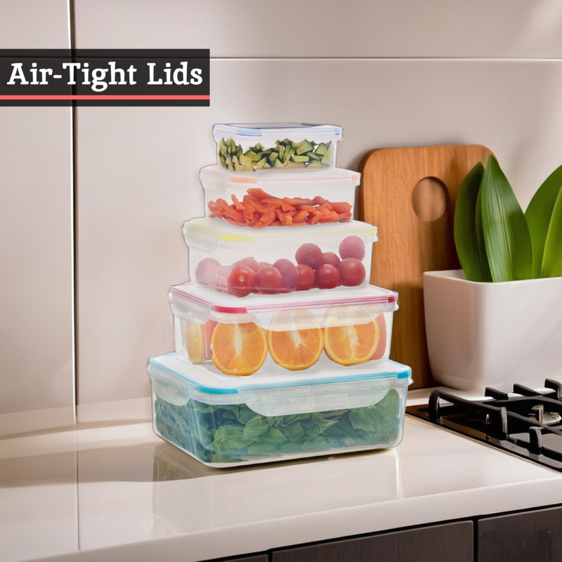 Orsina Herrela 5-Piece Airtight Food Containers - Rectangular Set