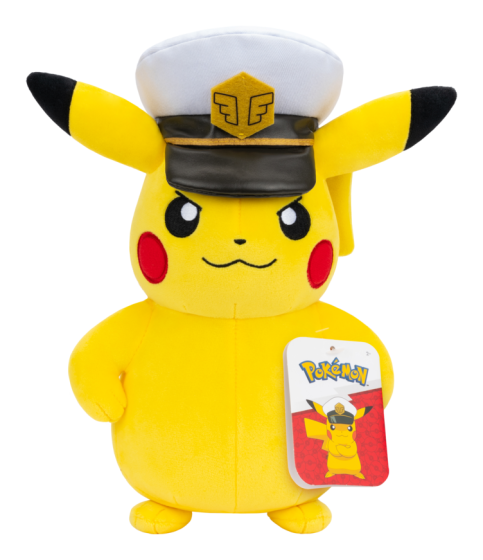 Pokémon Captain Pikachu 8-Inch Plush Toy by Jazwares – Soft Stuffed Animal