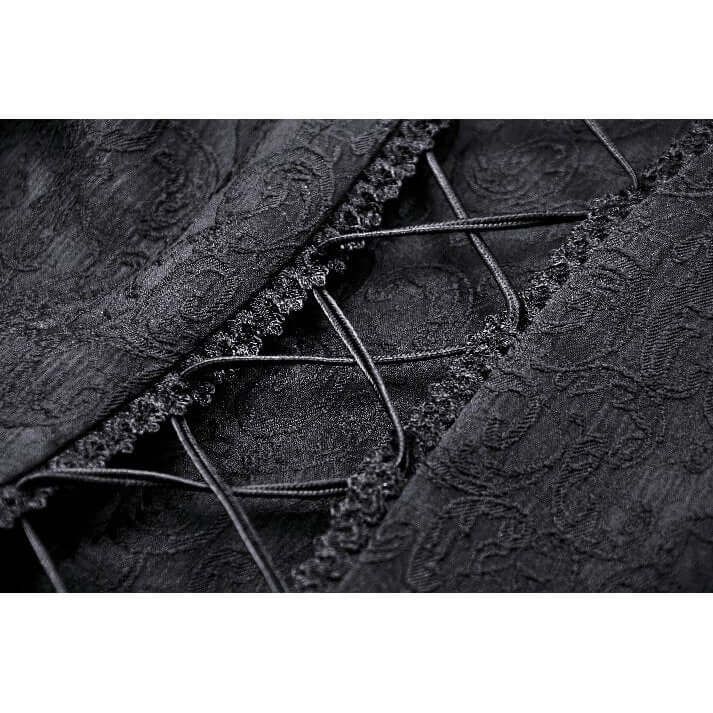 Dark in Love Felicity Gothic Lace Zip Up Tailcoat Shirt – Black