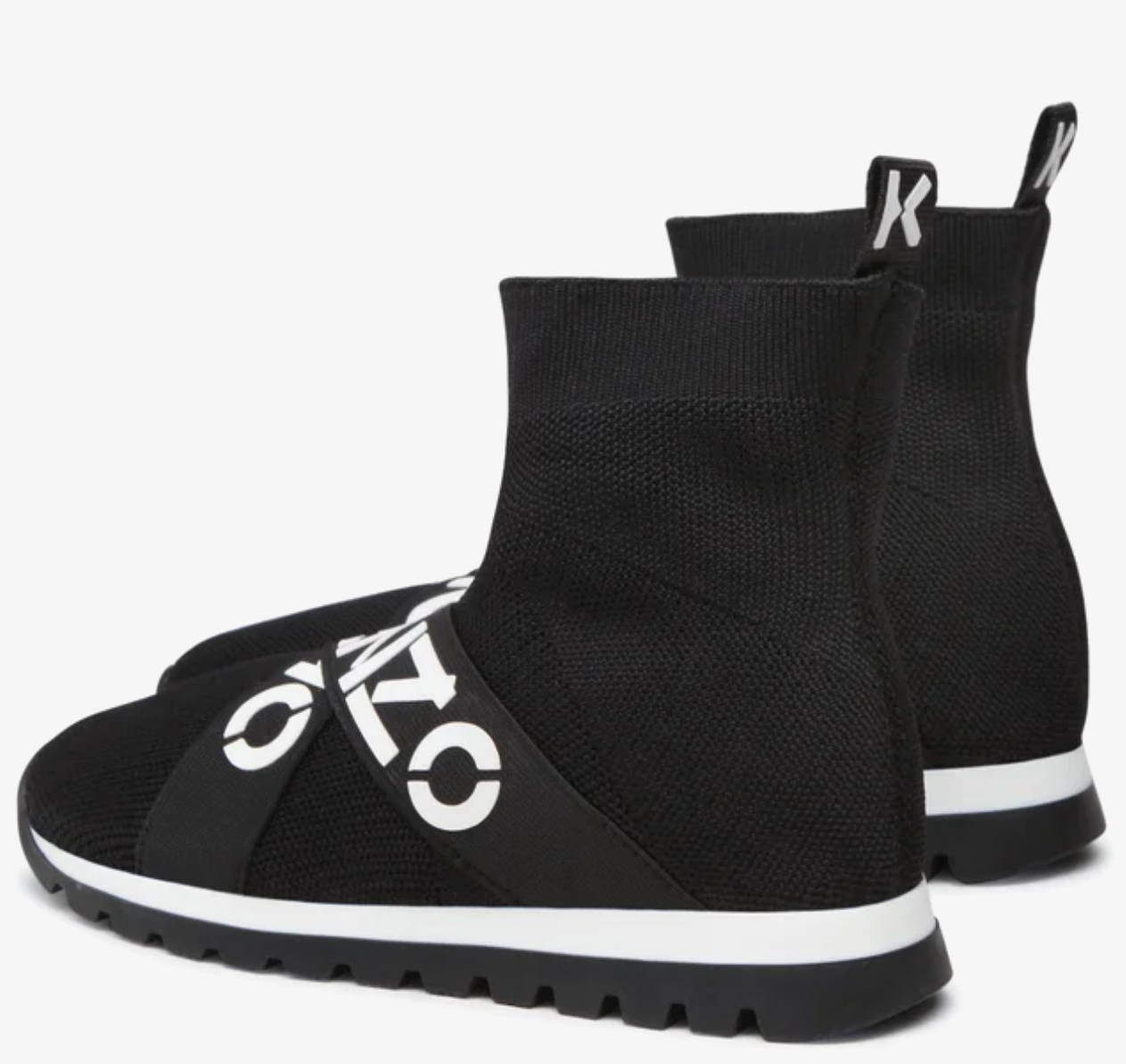Kenzo Women's Black Sock Sneakers | Logo Elastic Slip-On Trainers