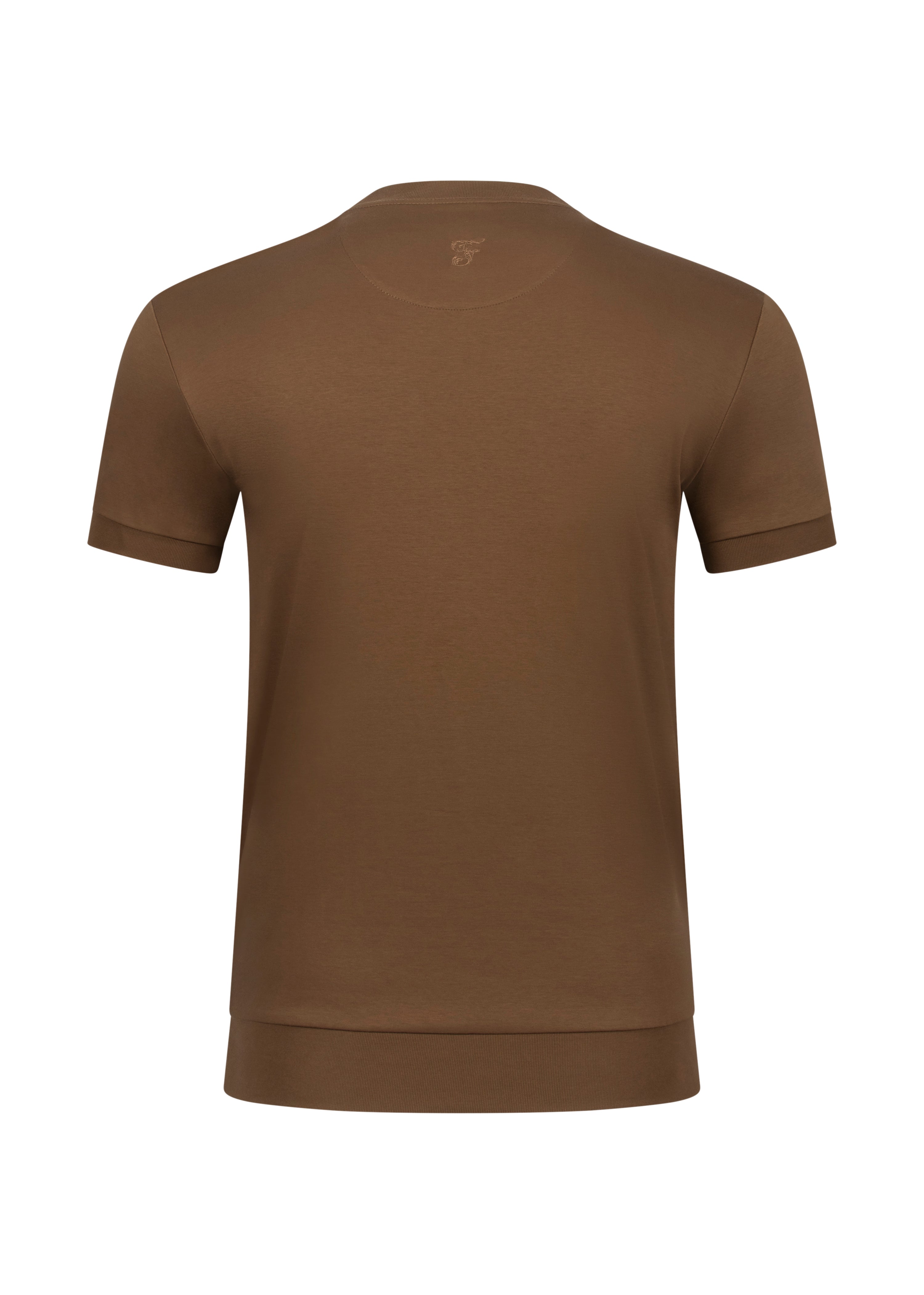 Forbes Luxury Menswear Tobacco Slim Fit Premium Cotton T-Shirt