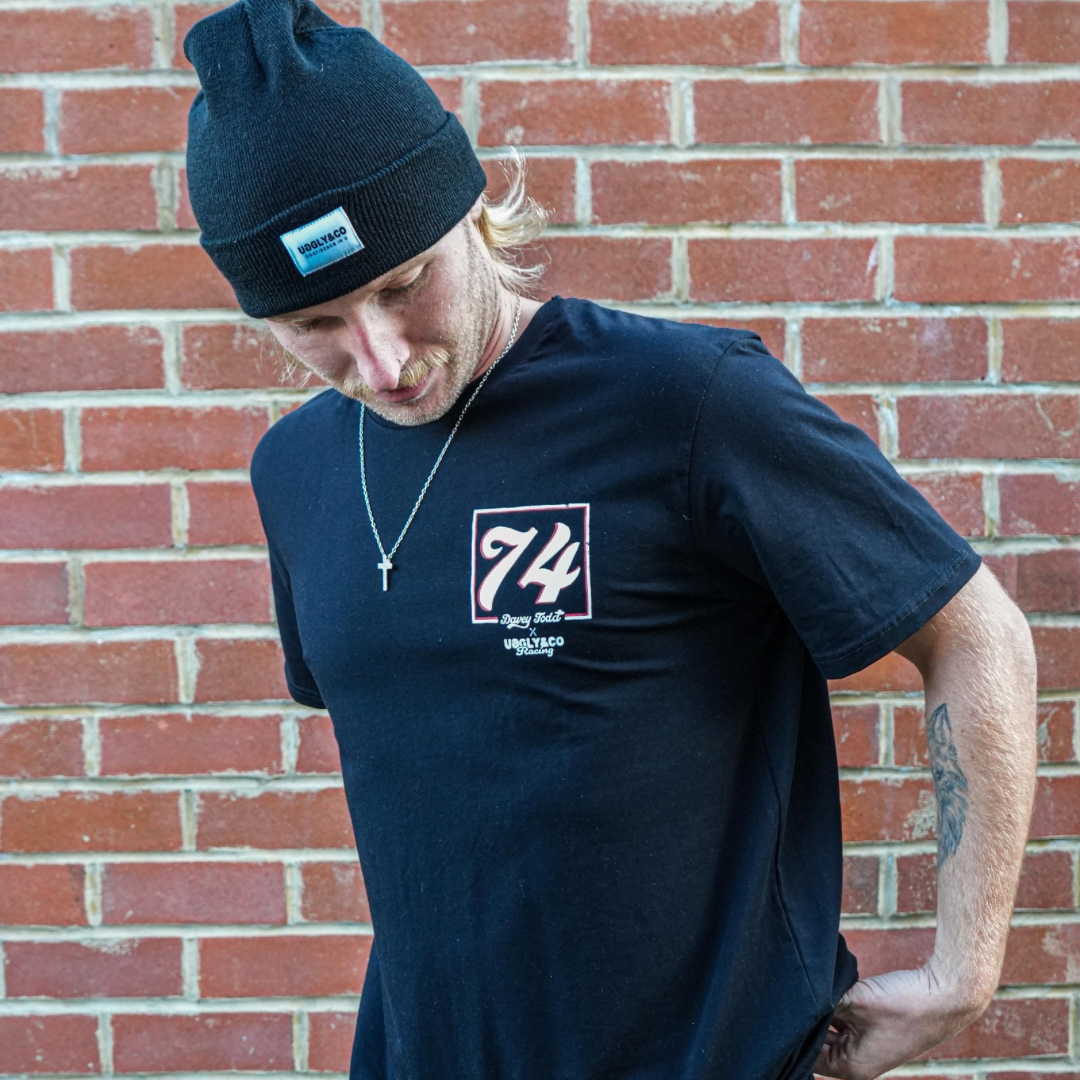Davey Todd 74 Isle of Man TT Racing Tee – Uggly and Co Black Cotton