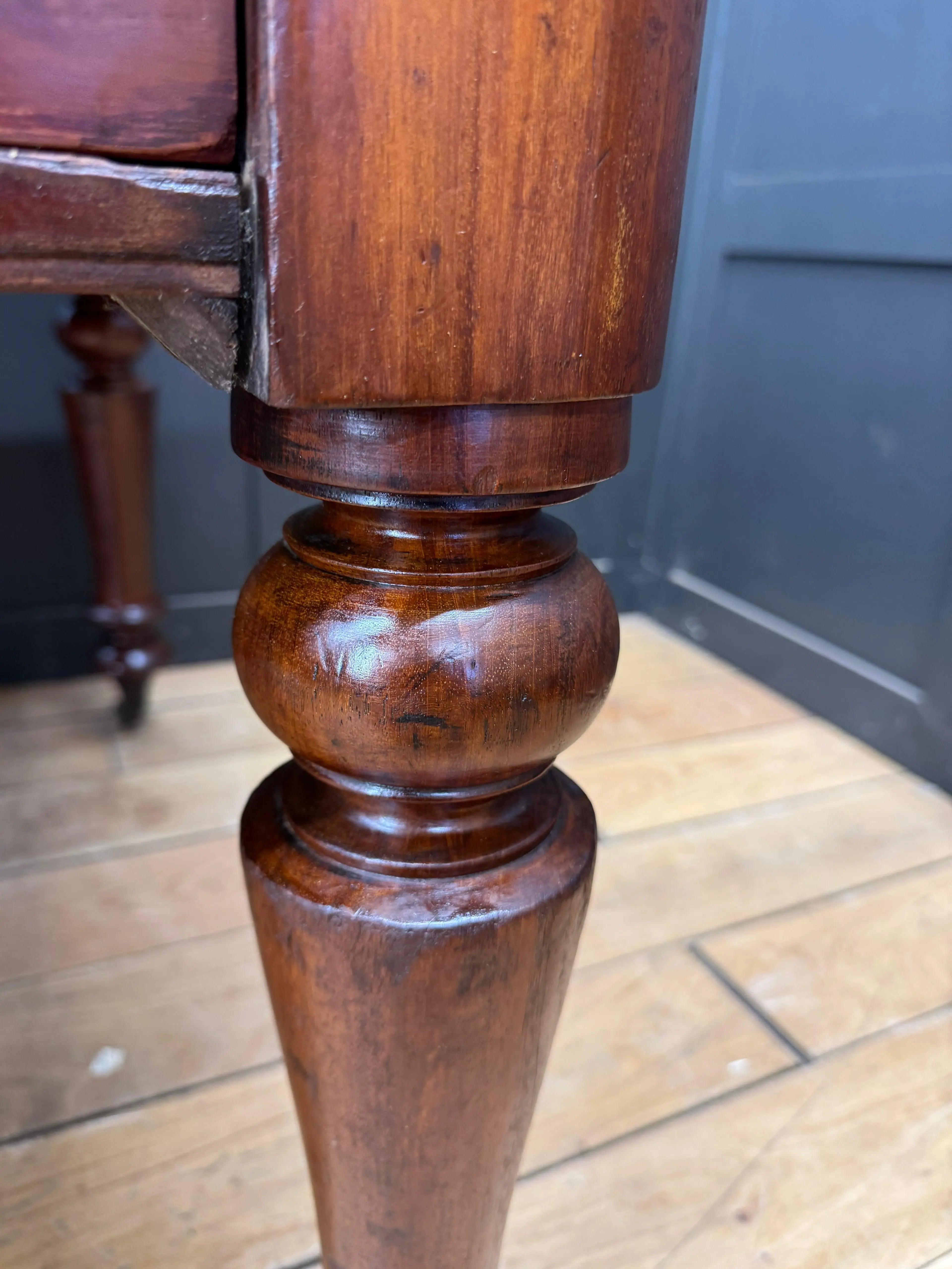 Antique Victorian Mahogany Library Table Desk Kitchen Dining Table With Drawers