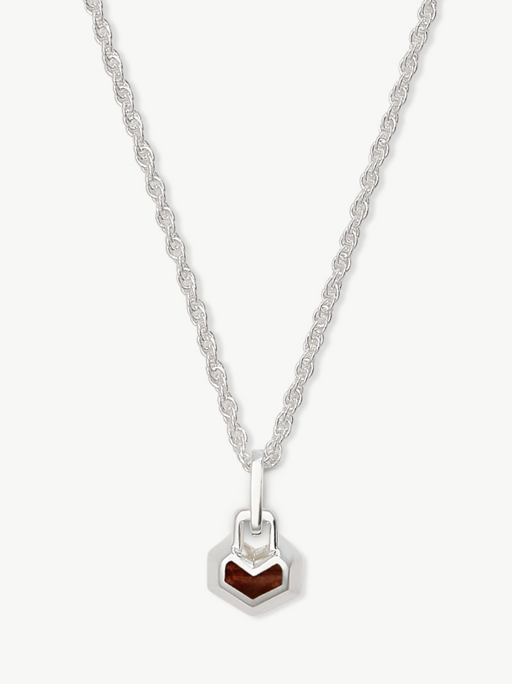 No More Nobody Red Tiger Eye Heart Necklace – Recycled Sterling Silver