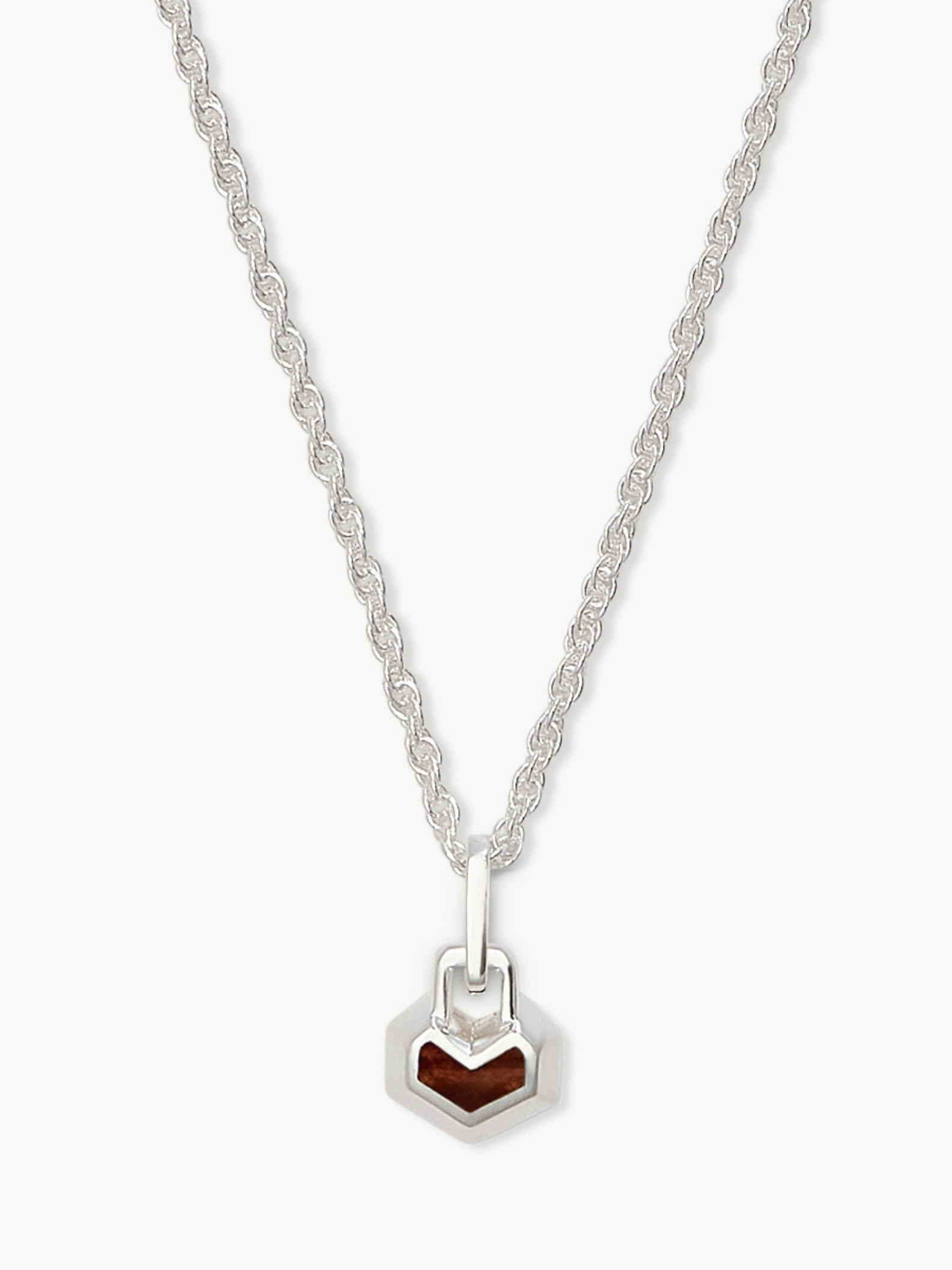 No More Nobody Red Tiger Eye Heart Necklace – Recycled Sterling Silver