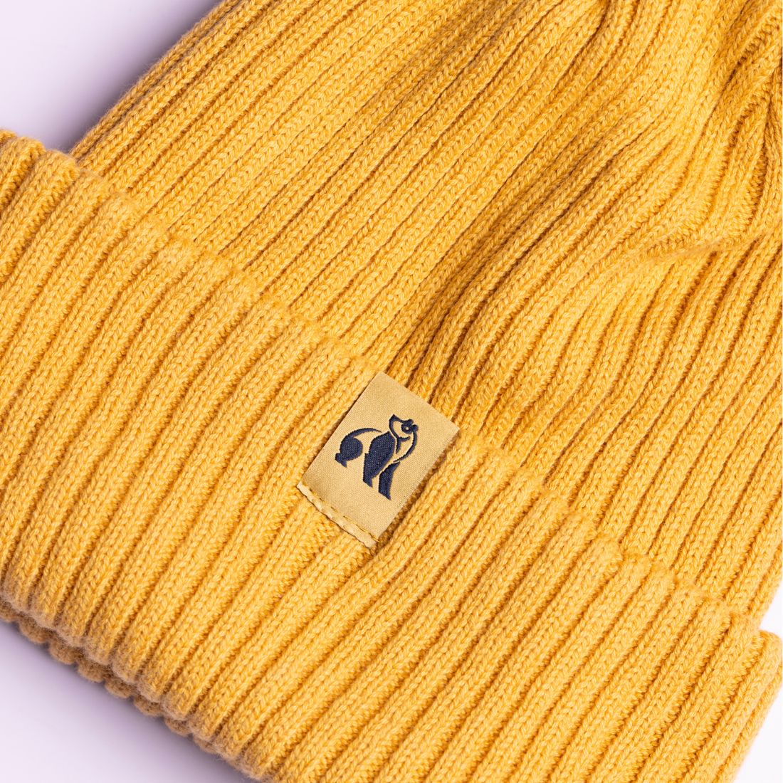 Swole Panda Organic Cotton Beanie – Mustard Sustainable Unisex Hat
