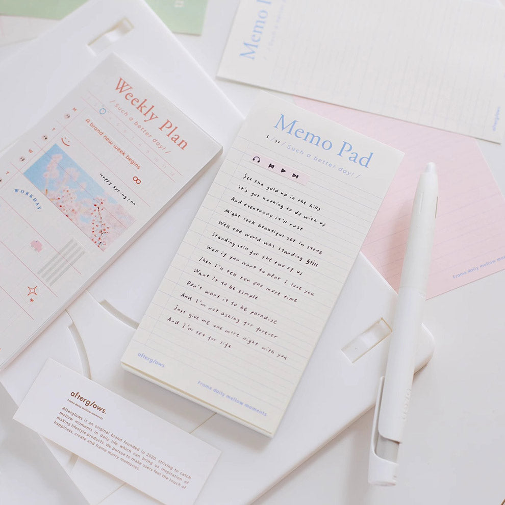 LuLuFun Studio Afterglows Memo Note Pad - 60 Sheets Daily Planner