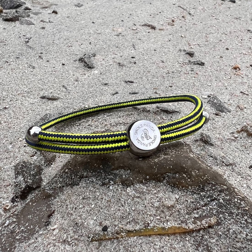 Swole Panda Lime Green Stripe Recycled Rope Bracelet – Unisex Jewelry
