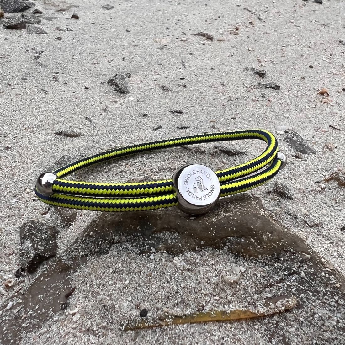 Swole Panda Lime Green Stripe Recycled Rope Bracelet – Unisex Jewelry