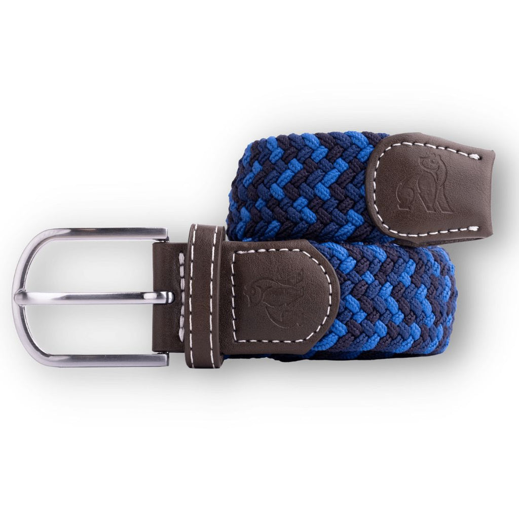 Swole Panda Navy Blue Zigzag Woven Belt – Recycled Elasticated Unisex