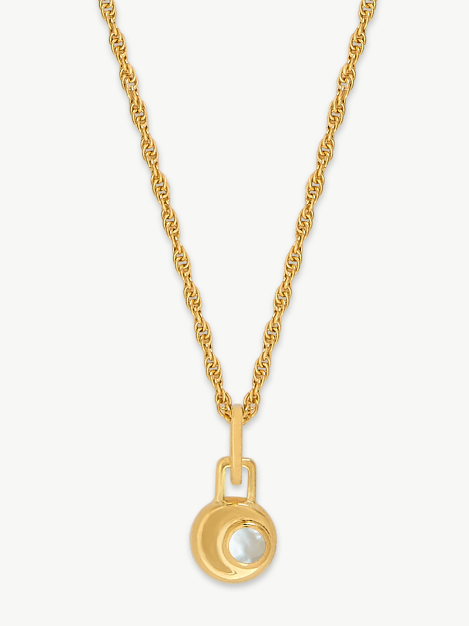 No More Nobody Cressida Moon Necklace | 18k Gold Plated Mother of Pearl