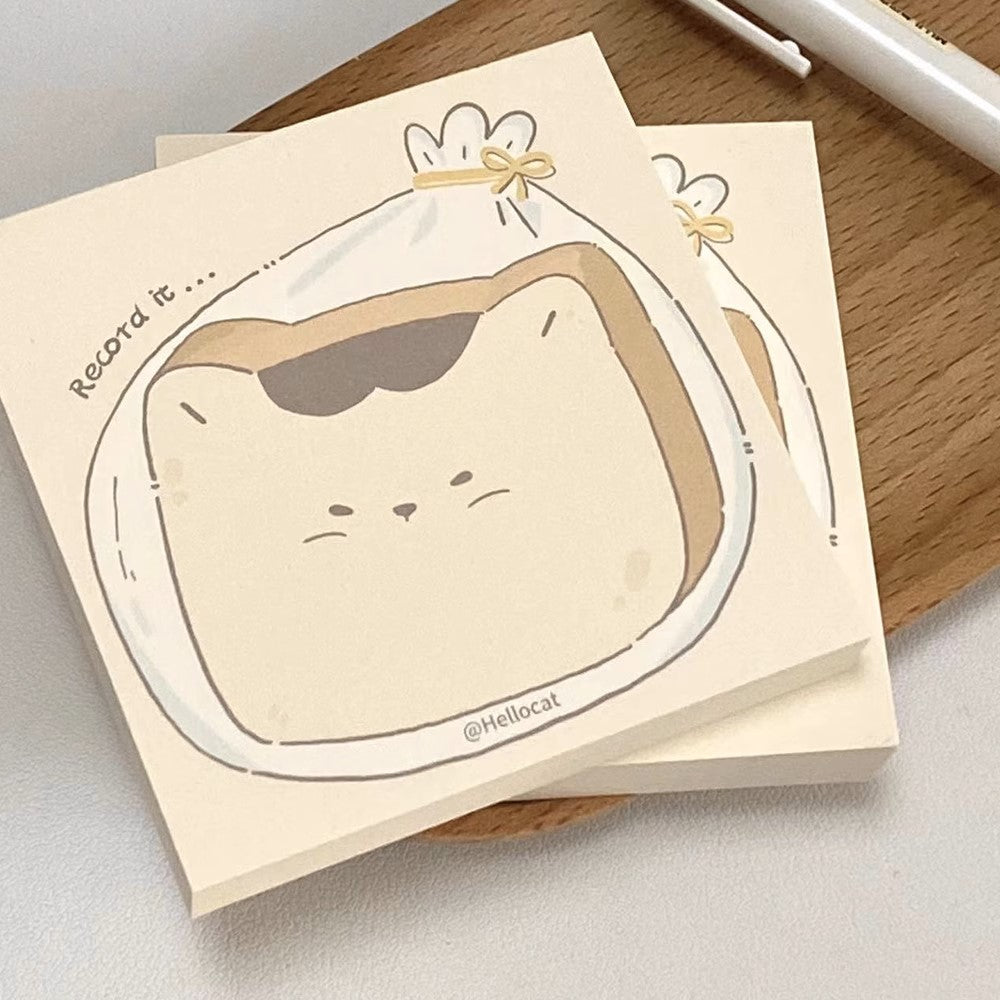 LuLuFun Studio Kitty Bakery Memo Pad – Kawaii Cat Note Pad, 50 Sheets